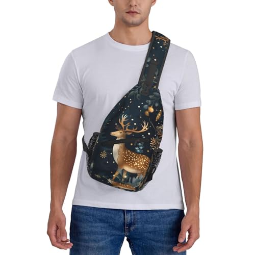 Bolso bandolera unisex con diseño Elk Navidad para viaje miniatura 7