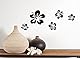 Grandora Klodeckel Aufkleber Hibiskusblüten I schwarz 5er Kreativset I Bad Blüten Blumen Hibiskus Aufkleber Wandaufkleber Wandsticker W916