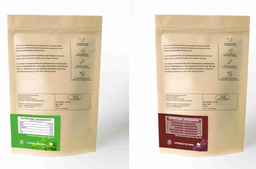 Image of Jaivik Uttarakhand - Green Tea, Hibiscus Flower Tea (100g Each), Loose Leaf Combo (Pack of 2)