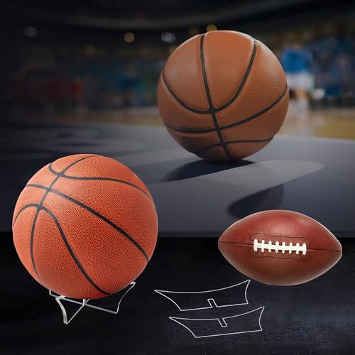 Ballhalter,Fußball Display Ständer Acryl Basketball Ständer Rugby-Ball Ballständer Klarer Fußball Ballaufbewahrung Regal mini halterung Volleyball Halter Sport Ball Vitrine für Heimschule(Schwarz)