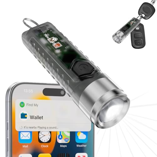 Travel Depot 2-in-1 Mini Flashlight Keychain w/Bluetooth Item Tracker, Compatible