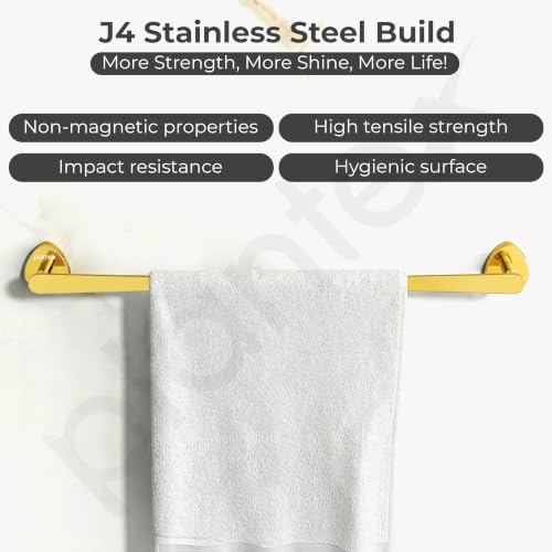 Image of Plantex J4 Stainless Steel 24 Inch Towel Rod for Bathroom /Towel Holder in Bathroom /Towel Holder /Bathroom Accessories (PVD Gold Finish) Angel
