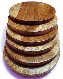 New Rupam Handicraft Wooden Costar 6 PIS