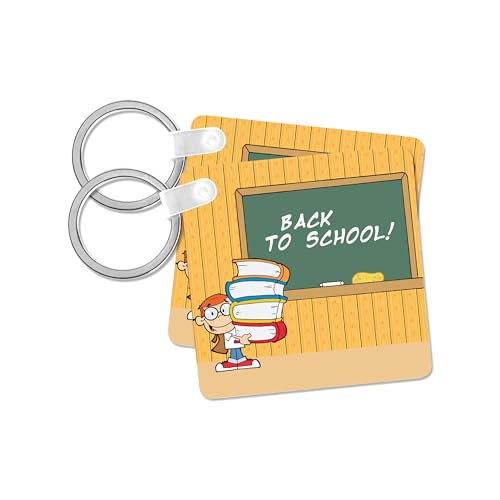3dRose, Kids Back To School, set of 6 Key Chains