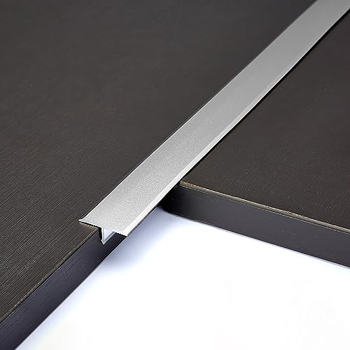 Aluminum T Molding Trim & Floor Transition Strips, Flat Divider Strip for Joining Flooring Gaps of Laminate Planks Tile and Door Threshold (3Ft x 0.8Inx3pcs, Matte Black and Gold) (3ft*1.6in, Silver)