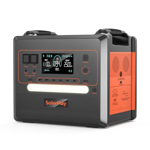 SolarPlay Portable Power Station 2500W(Peak 4800W),...
