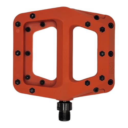 Pdx D10 Flat Wide Mountain Bike Pedals Mtb Pedals Bmx Pedals Composite Pedals For Enduro Freeride Downhill Dirt Jumper, Sealed Needle And Roller Ball Bearings 9/16 High-Strength 20 Pins/Pedal (Orange) #TOP1
