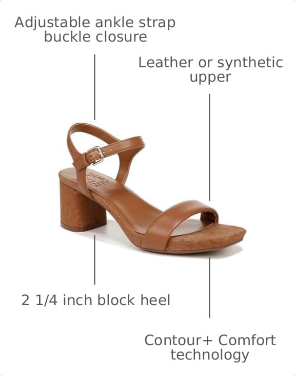 Image of Naturalizer Women's Izzy Block Heel Ankle Strap Heeled Sandal