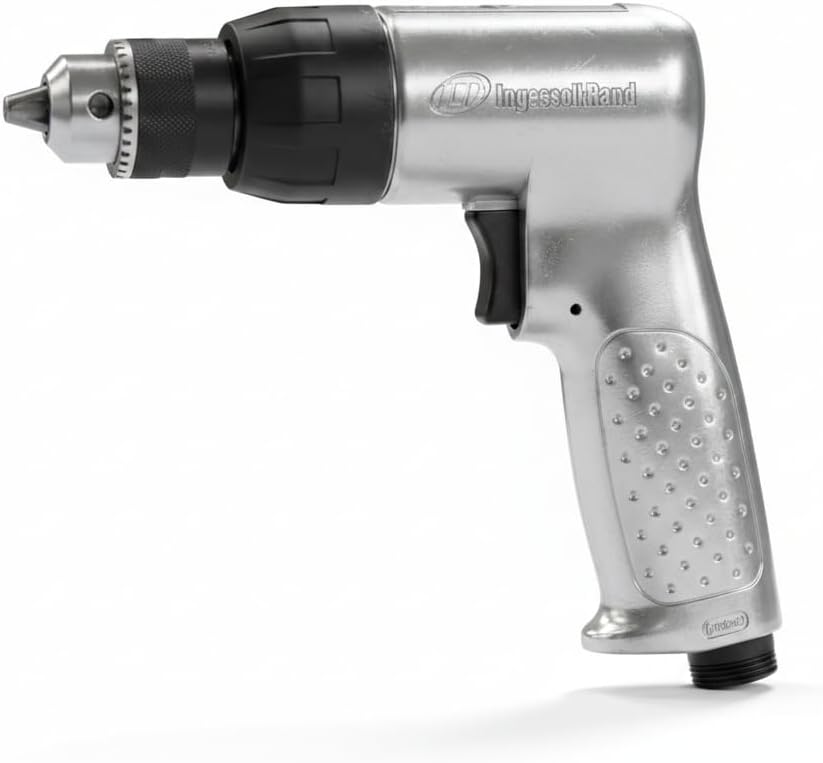 Ingersoll Rand 7802RA 3/8" Keyed Chuck Air Drill, 2000 RPM, 0.5 HP, 2.65in-lb Torque, Pistol