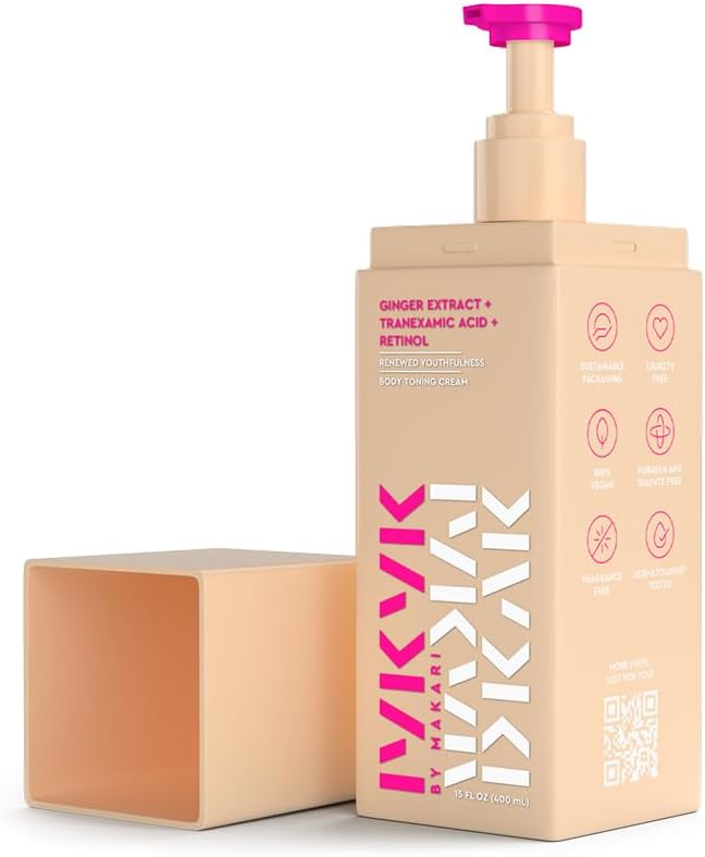 Creme corporal MAKARI IYKYK com extrato de gengibre, ácido tranexâmico e retinol, sem fragrância, parabenos e sulfatos