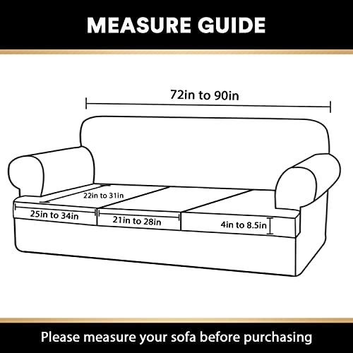 T Cushion Sofa Slipcover 4 Pieces Sofa Covers For T Cushion Sofa Soft Couch Cover Sofa Slip Covers Furniture Covers With 3 Individual T Cushion Shape Seat Covers Machine Washable, Grey #TOP1