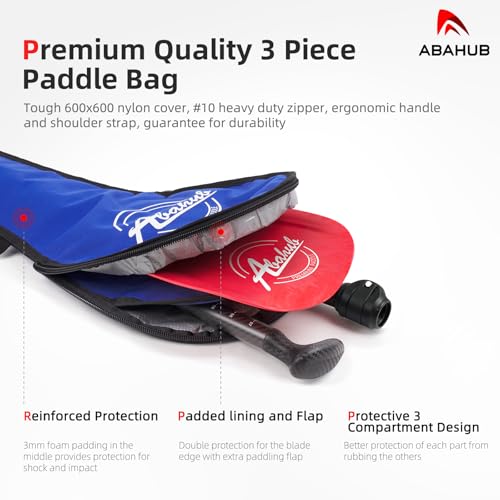 Miniatura 6 de Abahub Remo Paddle Surf Carbono Pala Sup Paddle Con Bolsa Pala Remo Extensible 170-218cm Hoja De Plástico Con Impresión De Ondas Para Tabla De Sup Canoa De Surf