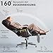 DEKKETO Bürostuhl Ergonomisch bis 225kg, Chefsessel mit Massagefunktion, Schreibtischstuhl Schwerlaststuhl mit Fußstütze, 3 Austauschbaren Kissen, PU-Leder Drehstuhl für Home Office, Braun