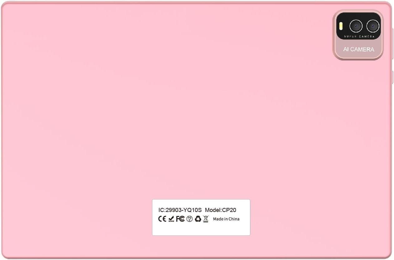 Tablet 2 in 1 10 Inch Android 11 Keyboard Expandable 4GB + 64GB + 512GB Dual Camera IPS Touchscreen WiFi Bluetooth Powerful Battery Google Certified Tablet PC Pink