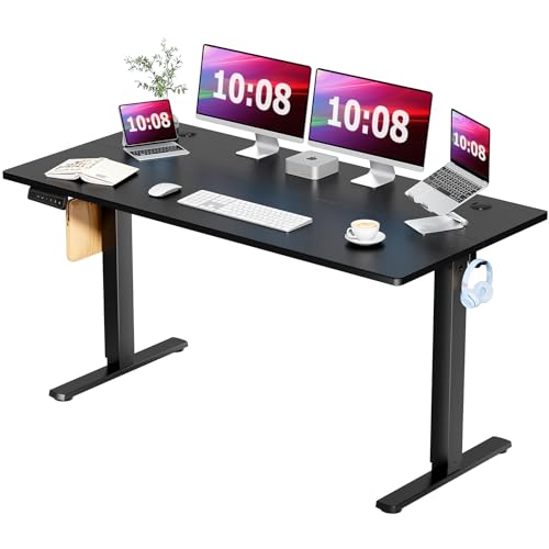 SMUG Electric Standing Desk 63x24, Adjustable Height, Black