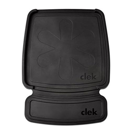 Clek Mat-Thingy Car Seat Protector Featuring LATCH-Compatible Design with Anti-Spill and Compression Damage Protection, Black