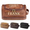 Personalized Leather Toiletry Bag for Men Handcrafted Travel Dopp Kit Gift with Custom Pattern and Text Unique Gift for Men Boyfriend Dad Fathers Day Gifts Large