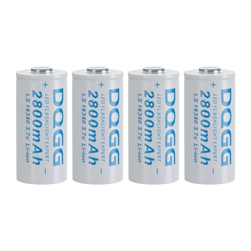 DQGG 3.7V Rechargeable Battery 2800mAh Battery 4 Pack Large Capacity Batteries for LED Flashlight, Headlamps, etc