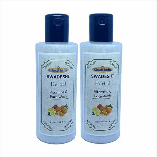 Image of Khadi Natural 100% Herbal Vitamin C Face Wash - Brightening & Anti-Pigmentation Cleanser for Glowing Skin, Boosts Radiance with Natural Antioxidants, Sulfate & Paraben Free - 420ml