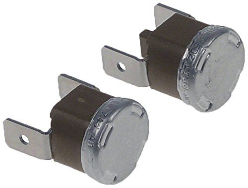 Mastro Sicherheits-Anlegethermostat für Kaffeemaschine 1+1-polig NC Anschluss Flachstecker 6,3mm vertikal Set Einbau ø 16mm