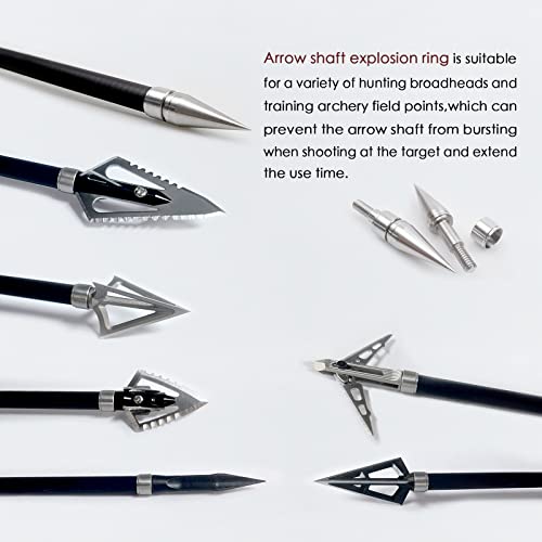 Diolili 12Pcs Archery Arrow Shaft Protection Stainless Steel Explosion-Proof Ring For Hunting Bow Arrow Equipment Accessories … #TOP3