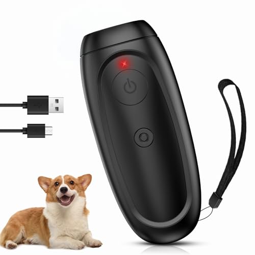 Yaasier Antiladridos para Perros, Ahuyentador de Perros Ultrasónicos Portátil, Anti Ladridos de Perros 16-26 Pies Recargable para Entrenamiento en Interiores y Exteriores
