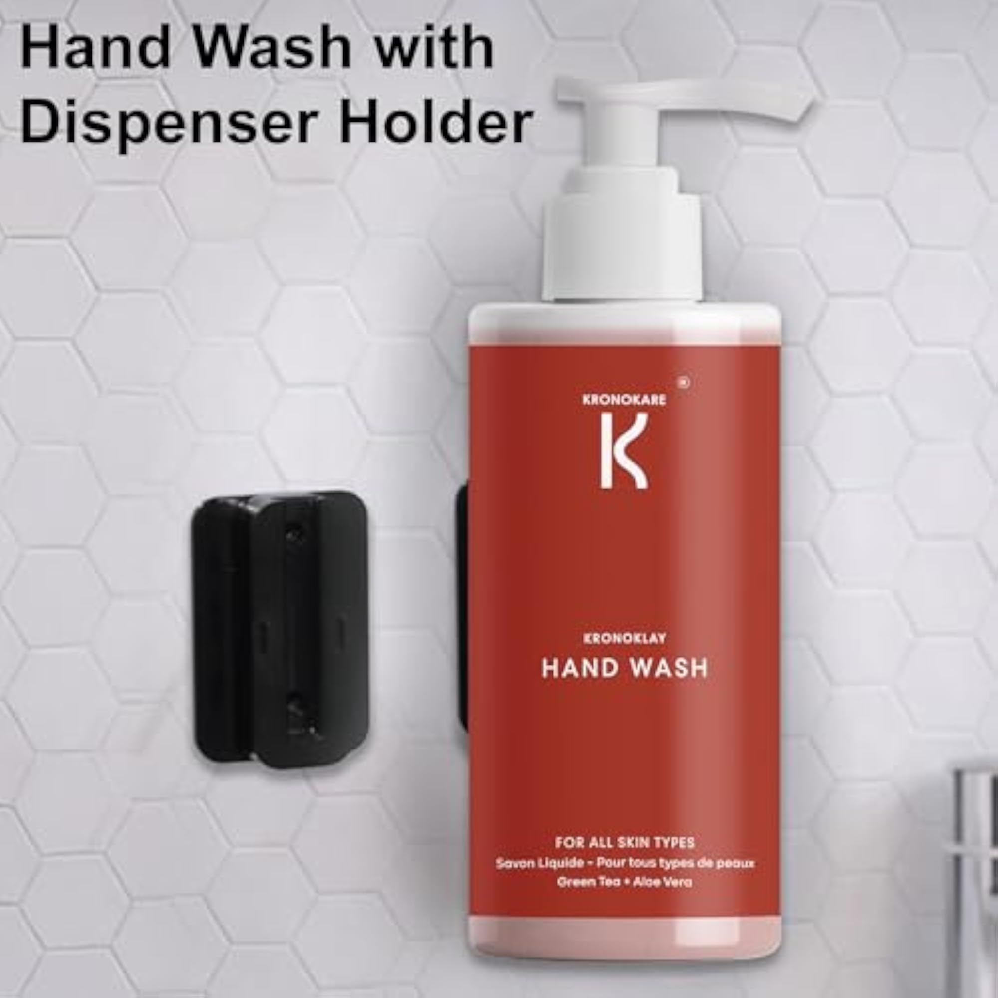 Kronoklay Natural Clay Hand Wash 550ml with Dispenser, Gentle Care