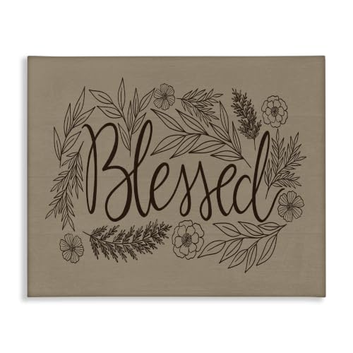 Blessed Floral Botanical Border, 16 x 20 Inch Canvas Wall Art