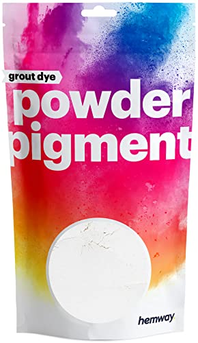 Hemway Grout Powder Pigment Metallic Chalk White 100g | Coloured Dye for Grout, Suitable for Kitchen & Bathroom, High Colour Saturation