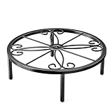 7.9 IN Plant Stand 1 PIC Metal Flower Pot Holders Indoor Tall 3.5'' Plant Rack Plant Riser Plant Shelf Accessories For Living Room Balcony Round Black