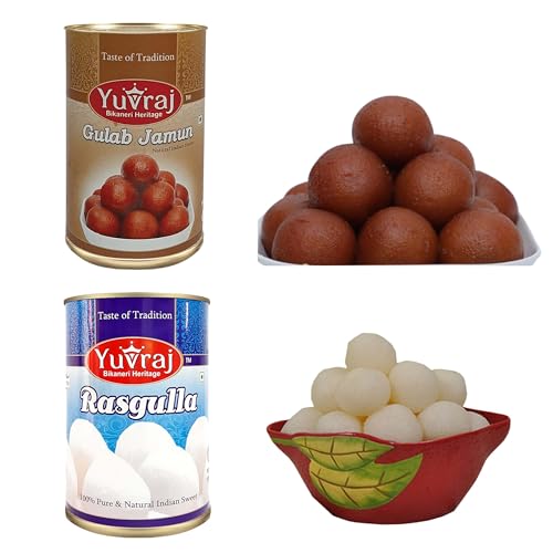 Image of YUVRAJ Sweets Rasgulla 2 & Gulab Jamun 2 combo 4 pack (500 Gm x 4)