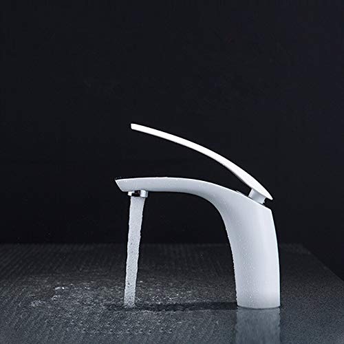 Grue robinet de lavabo blanc mitigeur eau chaude froide laiton