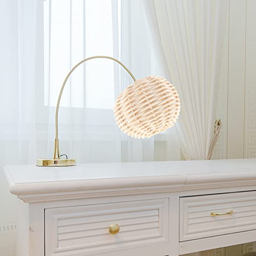 Beaupretty 2Pcs Rattan Pendant Lamp Shade Woven Chandelier Lamp Shades Rattan Basket Lamp Cover Home Decoration Housewarming Gift White #TOP7