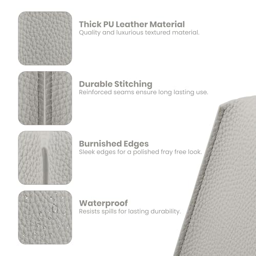 Connsole Casa Premium PU Leather Tissue Box Holder - Elegant Hotel-Style Tissue Box Cover for Home, Office & Car Décor, Tissues Cube Organizer for a Natural & Classic Look (Light-Grey 2 Pack) by Connsole Casa - Used condition - Image 2