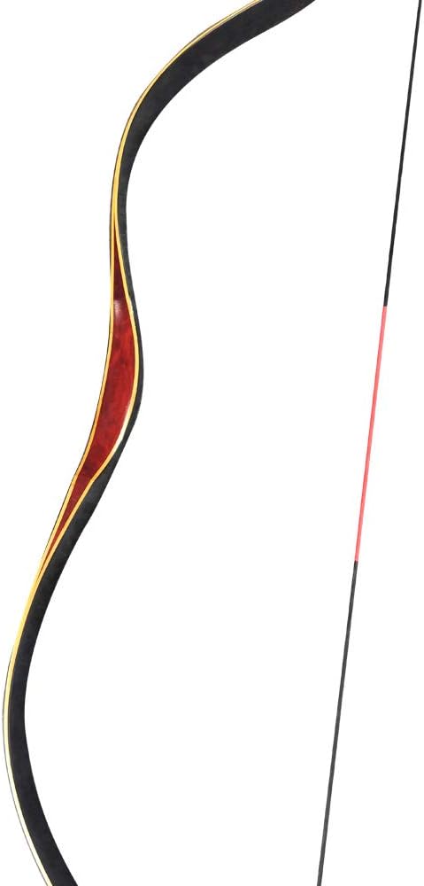 ZSHJGJR Archery Traditional Longbow Handmade Wood One Piece Hunting Bow Horse Bow Left Right Hand 20-50lbs for Shooting Target