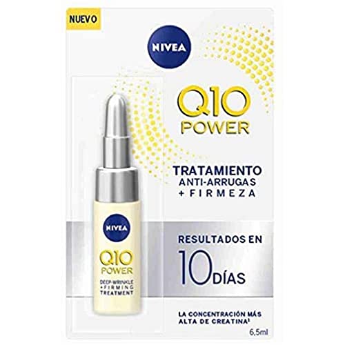 NIVEA Q10 Power Tratamiento Antiarrugas + Firmeza 10 días en (6,5 ml), ampollas antiedad con coenzima Q10 y creatina para el cuidado facial