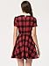 Allegra K Women Plaids Contrast Peter Pan Collar Puff Sleeves above Knee Dress Medium Red