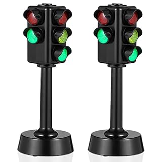 Toddmomy Childrens Toys Toddler Toys Traffic Light Toy 2Pcs Traffic Signal Light Toy with Sound Light Mini Traffic Light Early Education Toy for Kids Toddler Party Favor Kids Toys Mini Toys