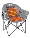 NAIZEA Heated Camping Chair, Oversized Camping Folding Chair, Patio Lounge Chairs with 3 Heat Levels, Portable Folding Camping Chairs Heated Chair, Moon Saucer Chair Sports Chair Lawn Chair