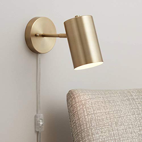 360 Lighting Carla Modern Wall Lamp Polished Brass Gold Metal Plug-in 5