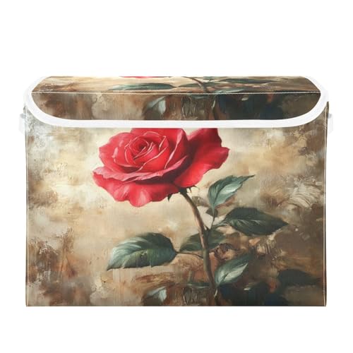 Ttgoth Rose - Caja de juguetes para perros para el día de San Valentín para organizar juguetes plegables de tela, cesta de juguetes para mascotas, caja de almacenamiento de accesorios para perros,