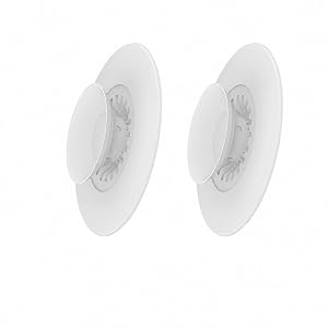 Pack of 2 Universal Silicone Drain Plugs Sink Plugs and Bathtub Plugs with Press and Hair Strainer Function Practical Drain Strainer for Sinks Bathtubs and Sinks White