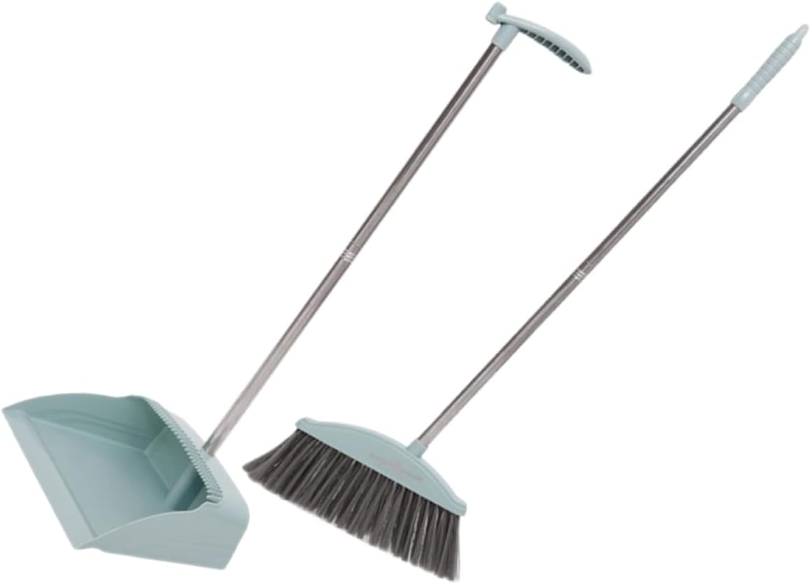 MAGICLULU Household Cleaning Supplies Broom and Dustpan with Ergonomic Handle and Convenient for Home Kitchen Classroom Floor Sweeping and Corner Cleaning