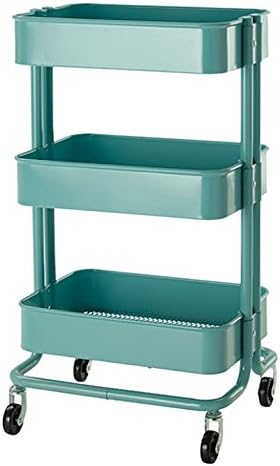 Raskog Home Kitchen Bedroom Storage Utility Cart, Turquoise