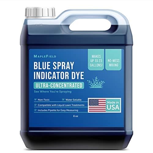 Maplefield Blue Spray Indicator Dye - 8 oz Bottle with Pipette - Lawn Dye for Sprayers & Spray Pattern Indicator