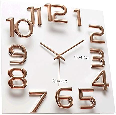 Amazon Co Jp 木製 時計 壁掛け時計 数字 シンプルでオシャレ ゴールド色 3d数字 ホーム キッチン