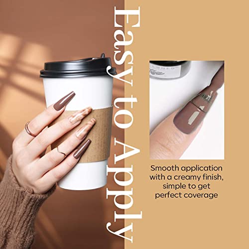 Image of DUDUSTRONG Bolt Bee Gel Glossy Finish Nail Polish Kit Gel Nail Polish Set - 6 Colors Fall Winter Nude Coffee Brown Gray Gel Polish Neutral Dark Brown (A1 C Nude Brown (124+62+1+2+134+127)), 90 Ml