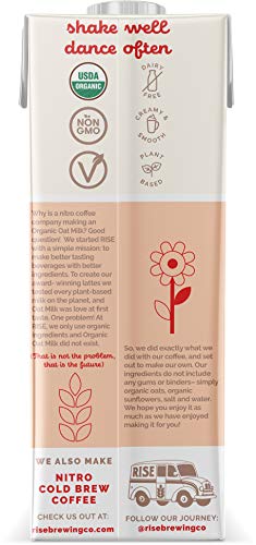 RISE Brewing Co. | Original Oat Milk | USDA Organic & Non-GMO | Vegan & Non-Dairy | 32 fl. oz. Cartons (6 pack) - Thumbnail 4