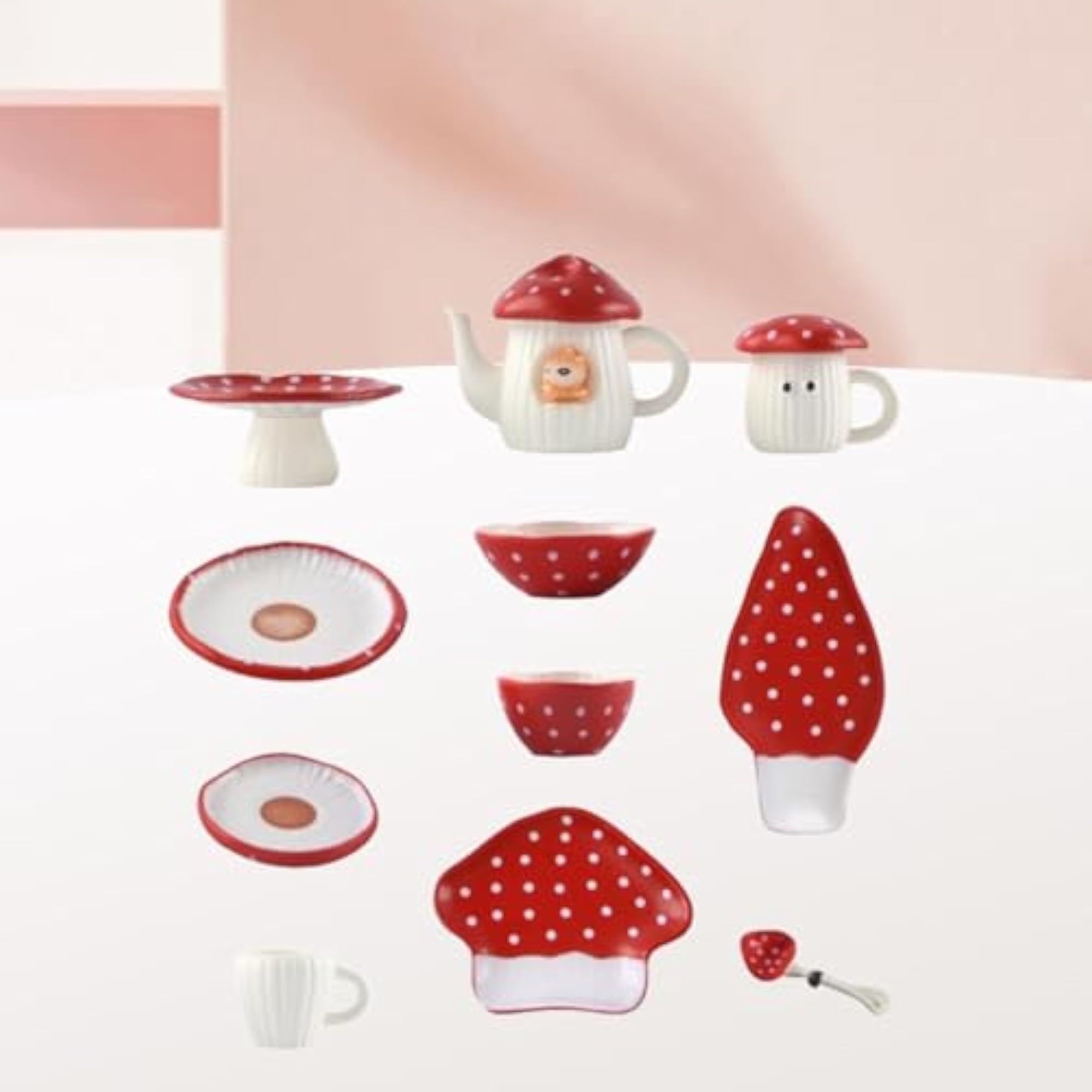 Dollhouse Mushroom Tableware 1:6 Scale