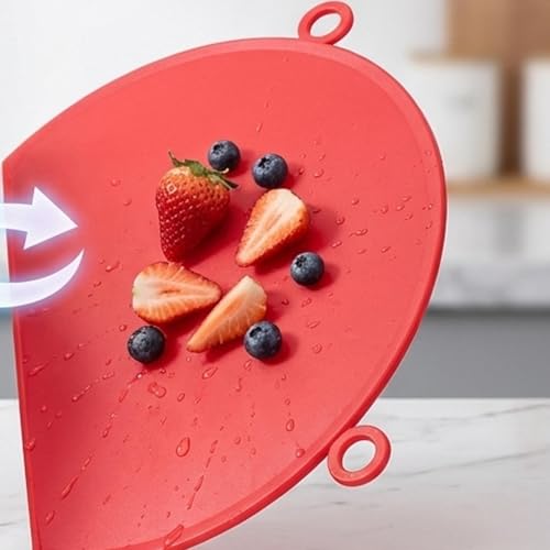 Planche à découper avec tapis silicone égouttoir pour plan propre - 7